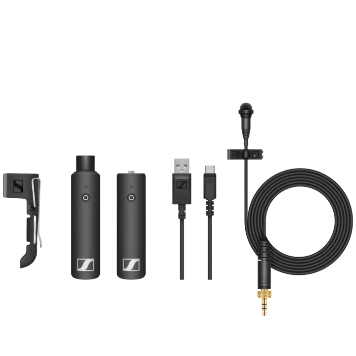 Sennheiser XSW-D digital wireless lavalier microphone set with transmitter and receiver components