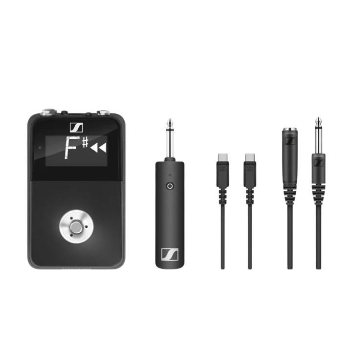 Sennheiser XSW-D pedalboard receiver digital wireless system front panel with controls and display