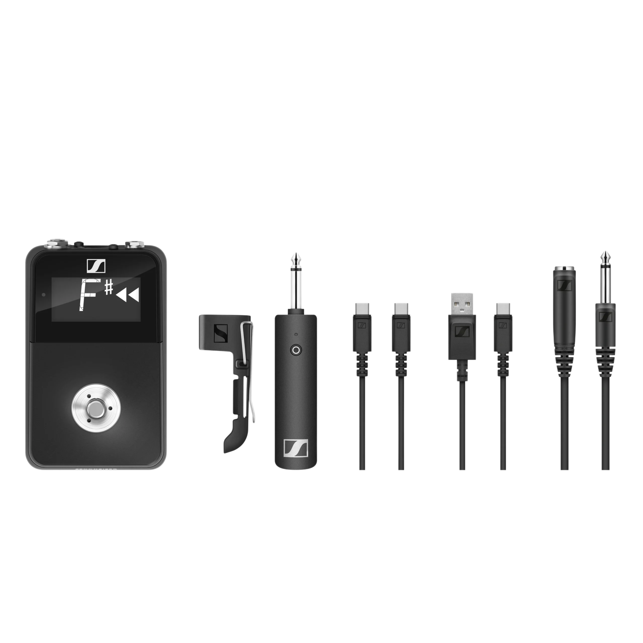 Sennheiser XSW-D Digital Wireless Pedalboard Set Front View Sennheiser XSW-D digital wireless pedalboard set with integrated receiver and transmitter controls