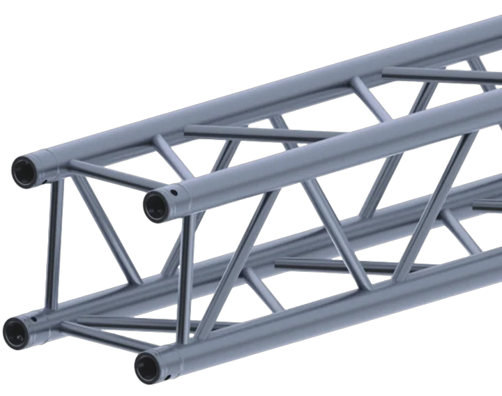 Sound Barrier 290mm black aluminum box truss segment 2m length front view