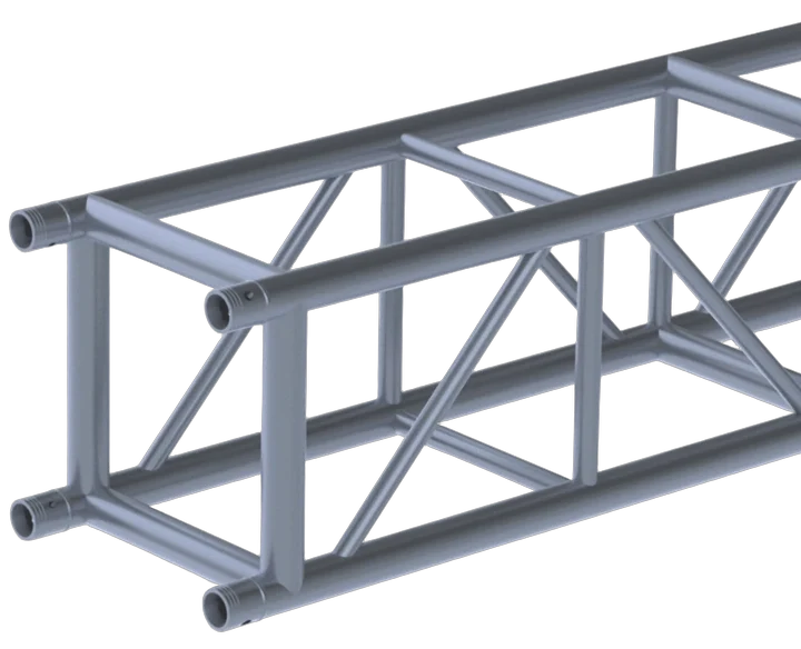 Sound Barrier BP4 aluminum box truss base plate 400mm front view with mounting hardware