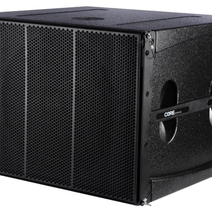 Sound Barrier CORE10218SP 18-inch passive subwoofer rear panel showing input connections and controls