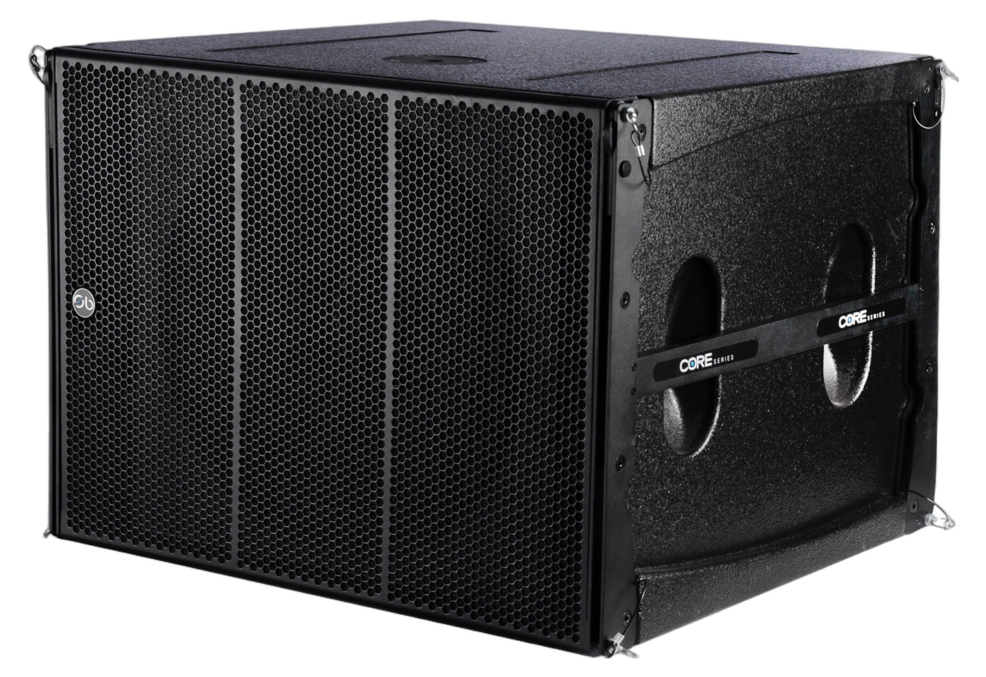Sound Barrier CORE10218SP 18-inch Subwoofer Rear Panel Sound Barrier CORE10218SP 18-inch passive subwoofer rear panel showing input connections and controls