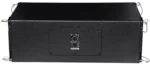 Sound Barrier CORE102P passive line array module showing dual 10-inch driver configuration and mounting hardware detail