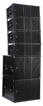 Sound Barrier CORE102P dual 10-inch passive line array module in professional venue installation setup