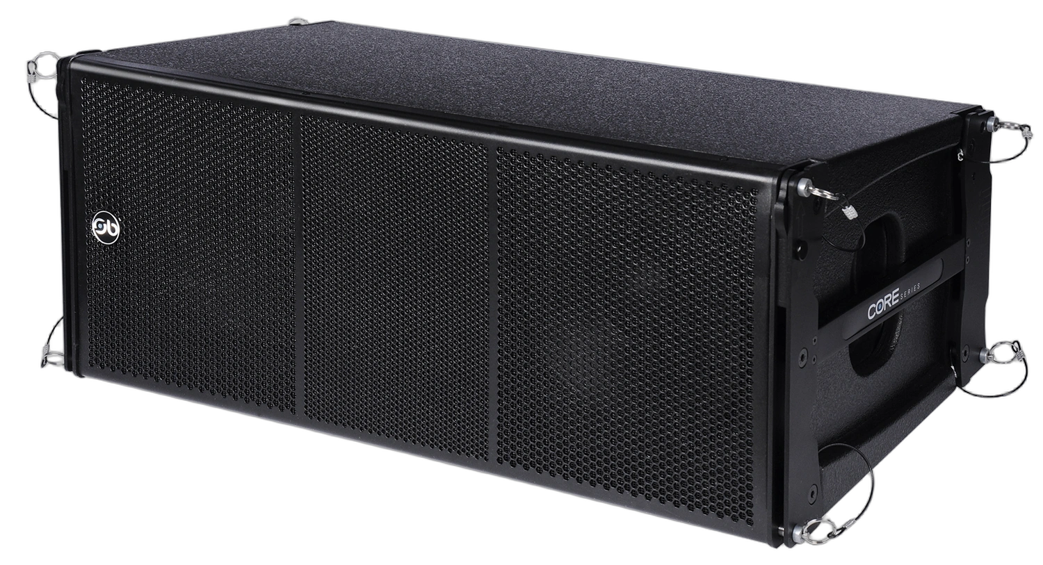 Sound Barrier CORE102P Dual 10-inch Passive Line Array Module Side View Sound Barrier CORE102P dual 10-inch passive line array module showing side profile and cabinet construction