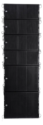 Sound Barrier CORE102P dual 10-inch passive line array module close-up detail showing speaker components