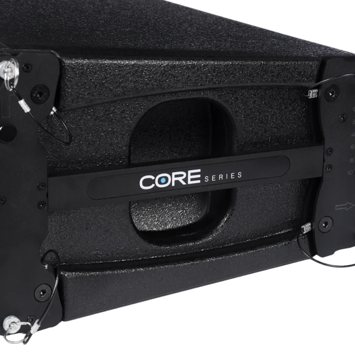 Sound Barrier CORE82P dual 8-inch passive line array module mounted in live sound reinforcement application