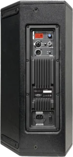 Sound Barrier CV10 10-inch active two-way full-range loudspeaker with DSP controls and connectivity ports visible from side angle