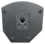 Sound Barrier CV12 12-inch active two-way loudspeaker rear panel showing XLR inputs, DSP controls, and power connections