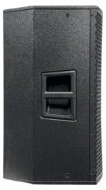 Sound Barrier CV15 15-inch active two-way loudspeaker rear panel showing XLR inputs, DSP controls, and connectivity options