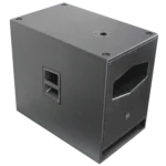 Sound Barrier CV15SUB 15-inch active bandpass subwoofer with DSP controls shown from side angle