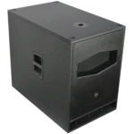 Sound Barrier CV18SUB 18-inch active bandpass subwoofer with DSP controls shown from side angle