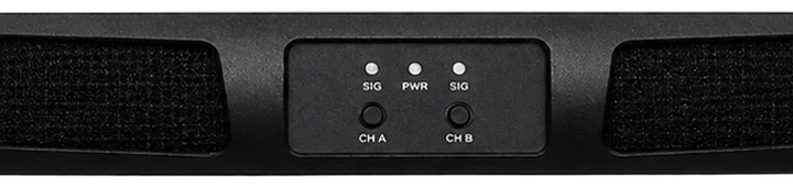 Sound Barrier DA9.2 dual channel Class D power amplifier with front panel controls and LED indicators