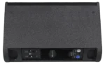Sound Barrier FM15CXA 15-inch active coaxial stage monitor showing DSP control panel and input connections