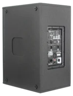 Sound Barrier LX210AS dual 10-inch active subwoofer system with DSP controls visible from side angle