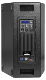 Sound Barrier MG415 15-inch active two-way loudspeaker side view showing cabinet design and connectivity