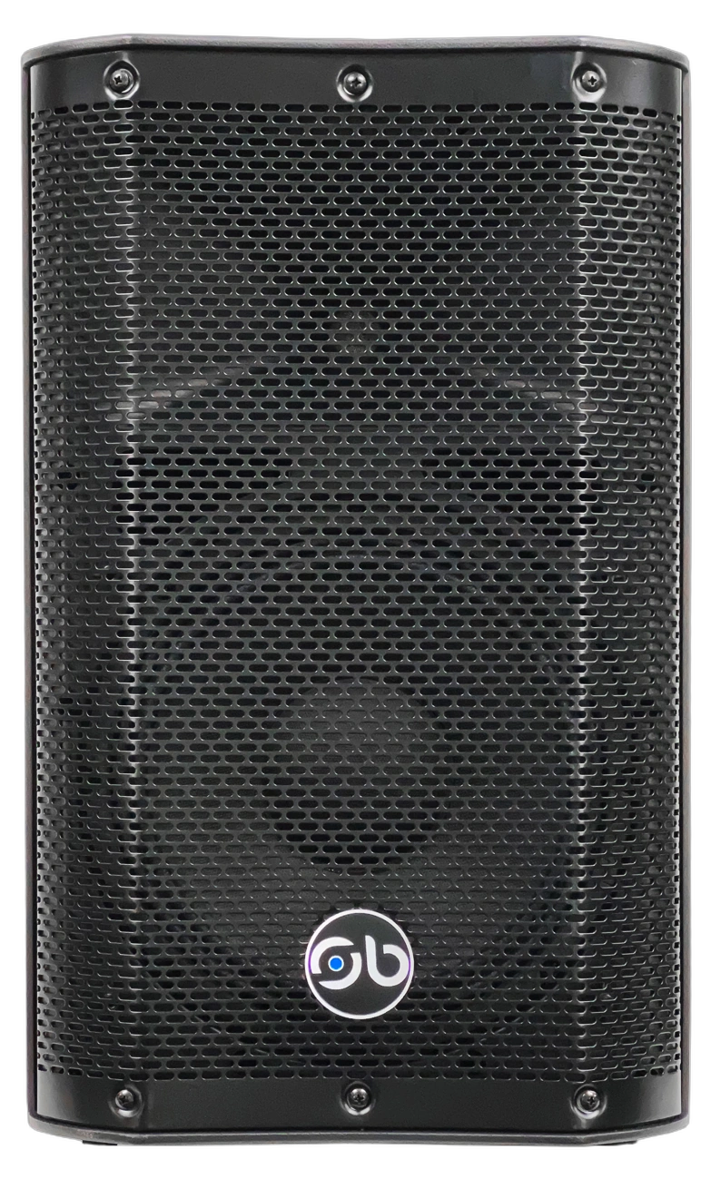 Sound Barrier OMNI10A Active Two-Way Loudspeaker Front View Sound Barrier OMNI10A 10-inch active two-way loudspeaker with front-facing woofer and tweeter array