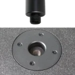 Sound Barrier PM2035 crank operated sub pole mounted with M20 adapter in live sound application