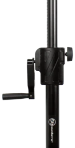 Sound Barrier PM2035 crank operated sub pole close-up showing gear mechanism and adjustment controls