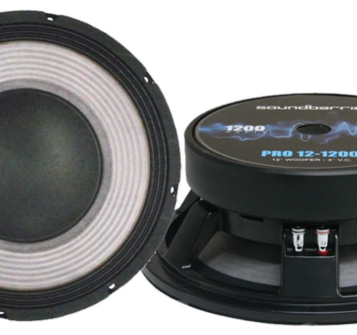 Sound Barrier PRO121200 12 inch low frequency woofer with 4 inch voice coil front view