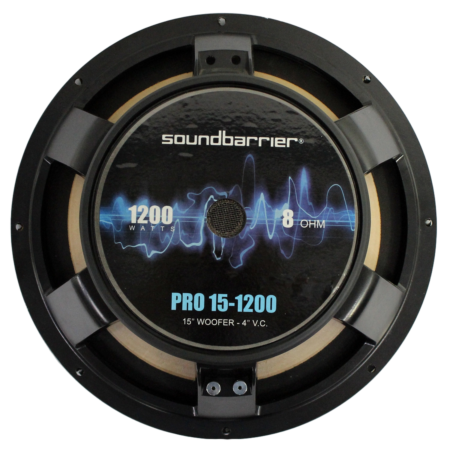 Sound Barrier PRO151200 15 Inch Woofer Voice Coil Detail Sound Barrier PRO151200 15 inch low frequency woofer with 4 inch voice coil highlighted