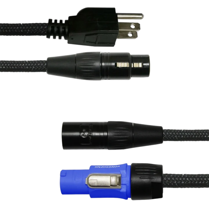 Sound Barrier PS16 PS10 Siamese Twin AC powerCON to Edison audio cable connector assembly