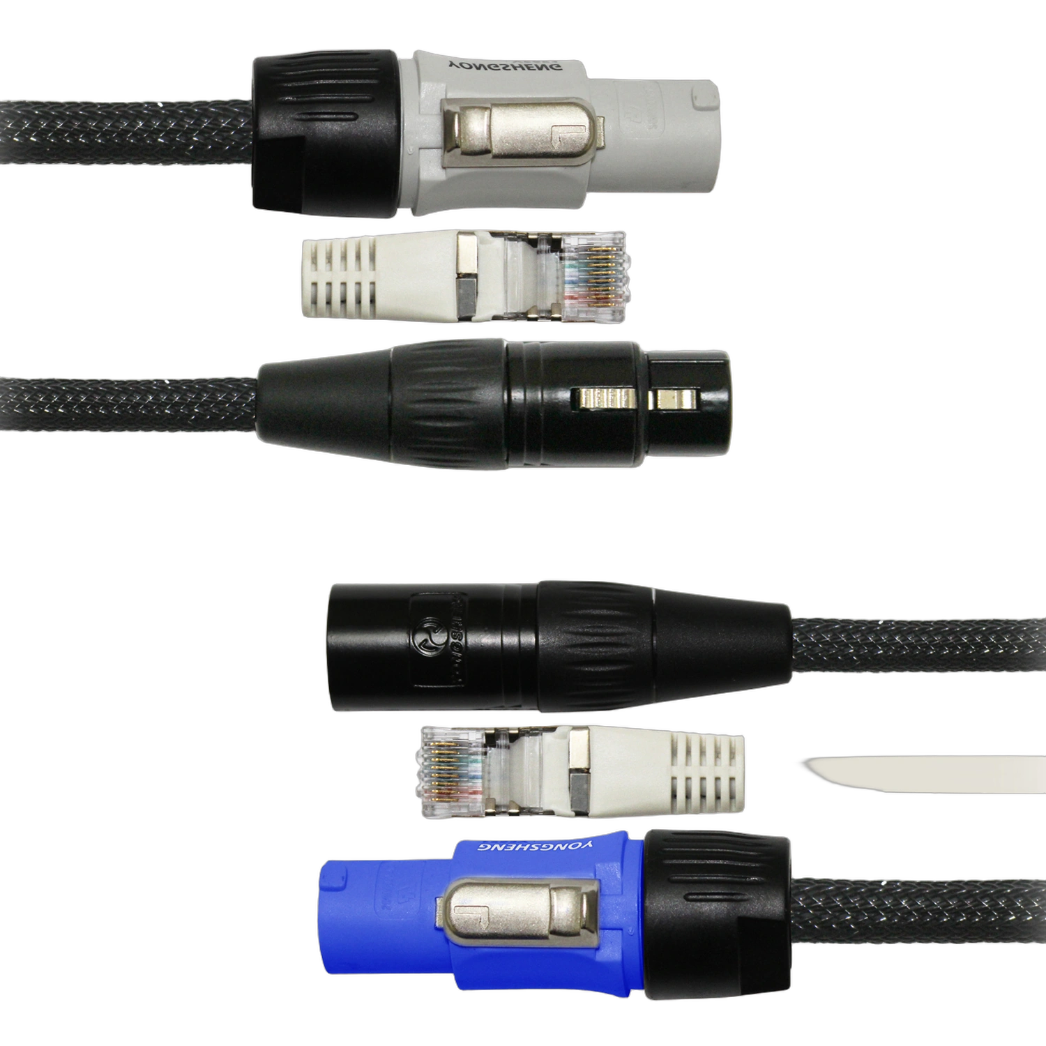 Sound Barrier PSE10 Siamese Twin Audio Data Cable Sound Barrier PSE10 Siamese Twin AC audio and data cable with dual connectors