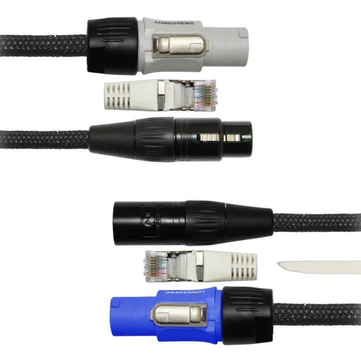 Sound Barrier PSE16 Siamese Twin AC audio and data cable with dual connectors and professional shielding