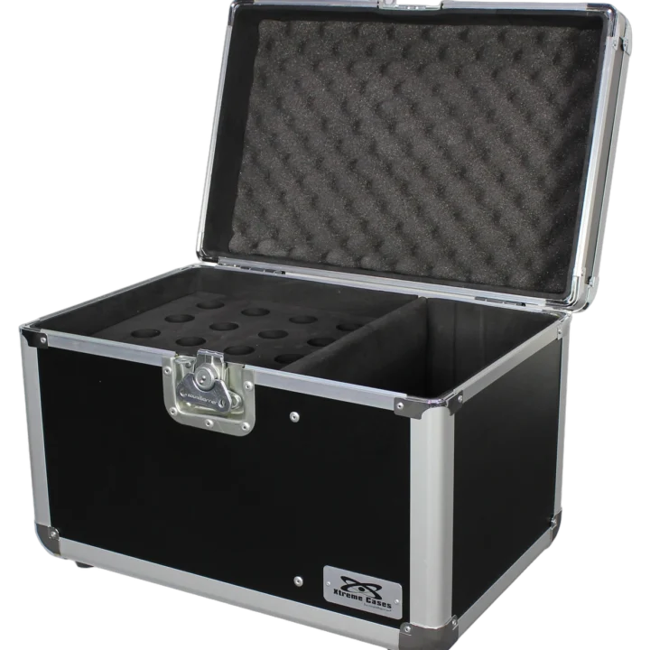Sound Barrier SB16MIC upright microphone carry case with storage compartment, front view