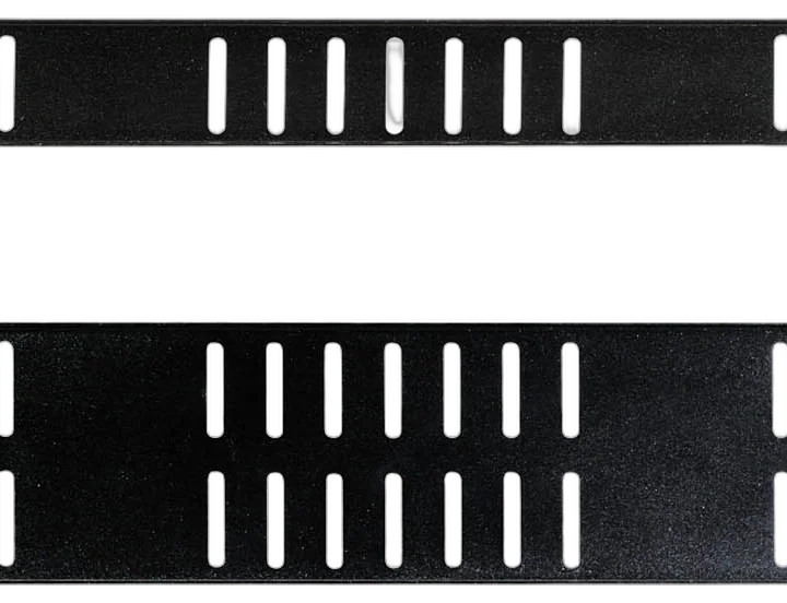 Sound Barrier SB1URPV black aluminum flat rack panel with vertical ventilation slots front view