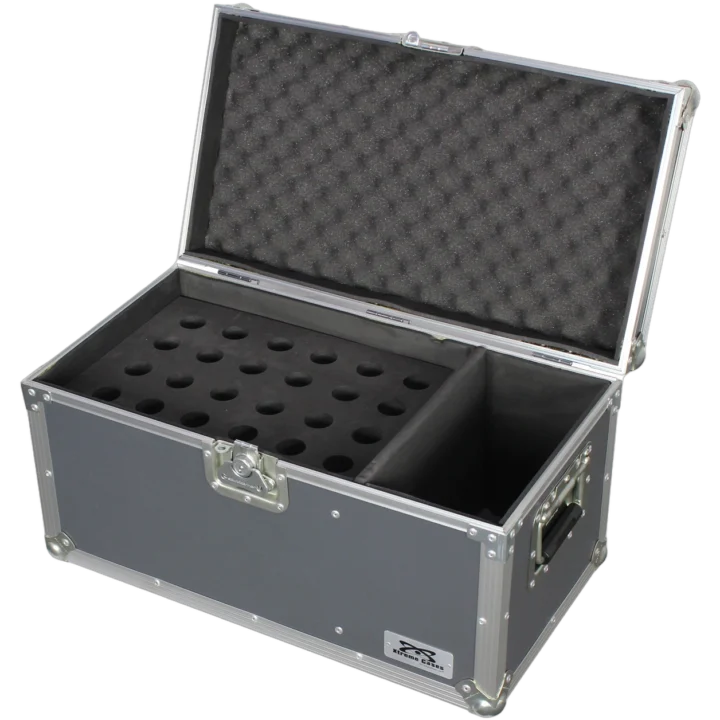 Sound Barrier SB24MIC upright microphone carry case with storage compartment, front view