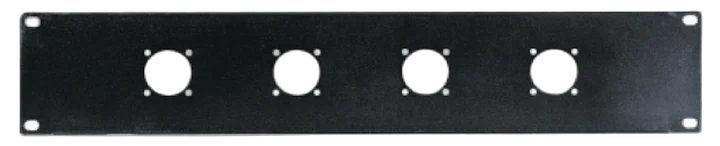Sound Barrier SB2URP8 two-unit rack panel with punched connector holes and mounting hardware
