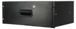 Sound Barrier SB4URD steel rack drawers with slam lock and keylock mechanism highlighted