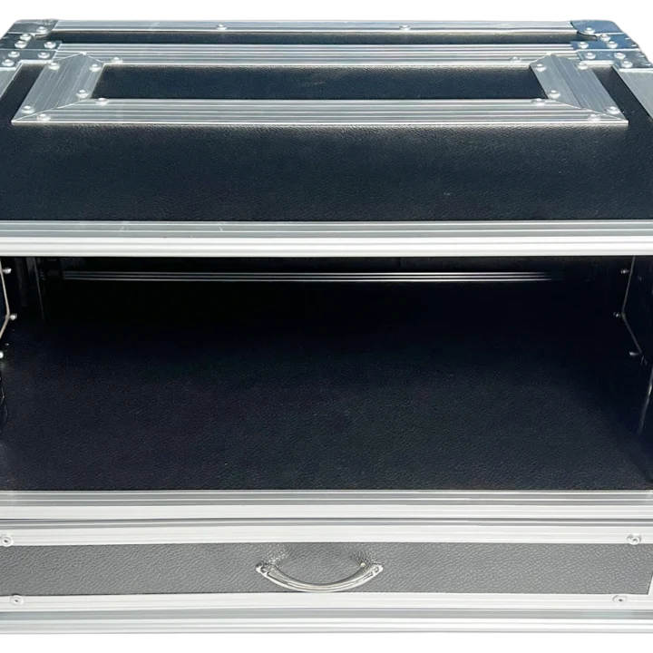 Sound Barrier SB6WRMICX 6U wireless microphone rack case showing 2U drawer compartment storage