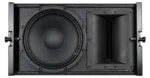 Sound Barrier SBLA110FF 10 inch passive two-way line array speaker showing internal components and driver configuration
