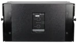 Sound Barrier SBLA121FF 12 inch passive two-way line array speaker showing connector panel and mounting hardware detail