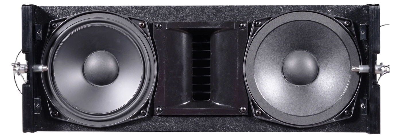 Sound Barrier SBLA6SMB Dual 6.5 Inch Line Array Sub Mount Bracket Application Sound Barrier SBLA6SMB dual 6.5 inch passive two-way line array sub mount bracket installed on speaker system