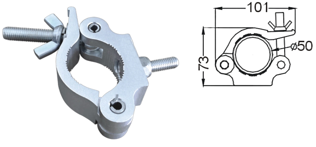 Sound Barrier SC30 Truss Clamp Detail View Sound Barrier SC30 medium-duty wrap-around clamp for 2-inch truss showing clamping mechanism detail