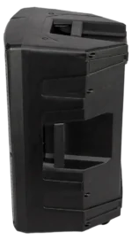 Sound Barrier SiLO15D 15-inch active full range loudspeaker shown from side profile with wireless DSP controls visible