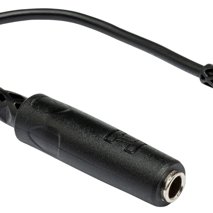Hosa Hosa MHE-100.5 Headphone Adapter 1/4 in TRS to Right-angle 3.5mm - 6in professional audio main product view