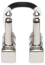Hosa CPE-112 12-inch guitar patch cable with right-angle connectors detail view