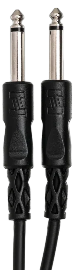 Hosa CPP-115 1/4 inch TS unbalanced interconnect cable connector detail view