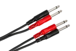 Hosa CPP-203 dual 1/4 inch TS stereo interconnect cable with gold-plated connectors and 3-meter length