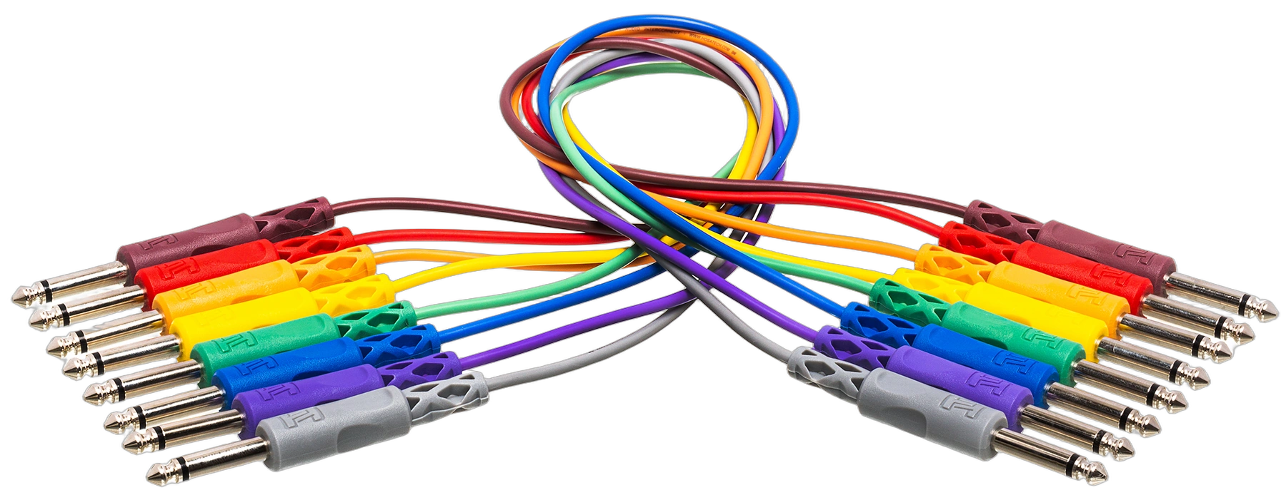 Hosa CPP-830 Unbalanced Patch Cable 1/4 inch TS Front Hosa CPP-830 unbalanced patch cable with 1/4 inch TS connectors, 1 foot length
