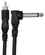 Hosa CPR-103 unbalanced interconnect cable showing 1/4 inch TS and RCA connectors