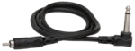 Hosa CPR-110 10ft unbalanced interconnect cable connected between audio equipment demonstrating real-world studio application