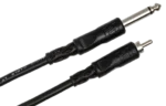 Hosa CPR-110 10ft unbalanced interconnect cable showing 1/4 inch TS and RCA connectors detail