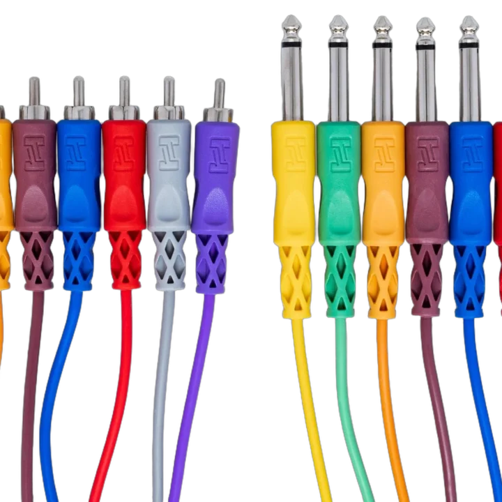 Hosa CPR-803 unbalanced snake cable showing 1/4 inch TS and RCA connectors detail
