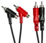 Hosa CRA-202PB dual RCA to piggyback RCA stereo interconnect cable connector detail